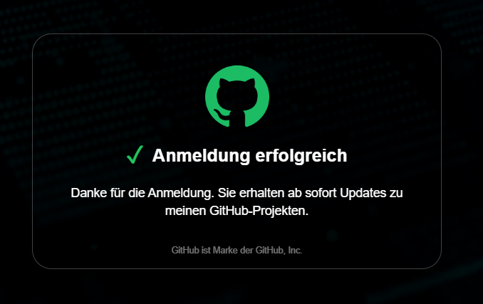 Erfolgreiche Registrierung